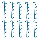 Kuber Industries 5-Level Cloth Hanger|Multipurpose Cloth & Towel Holder|Iron Spray Material|Easy Installation|Interchangeable Over The Door Towel Holder|ZT-3115(B) Pack of 10|Blue